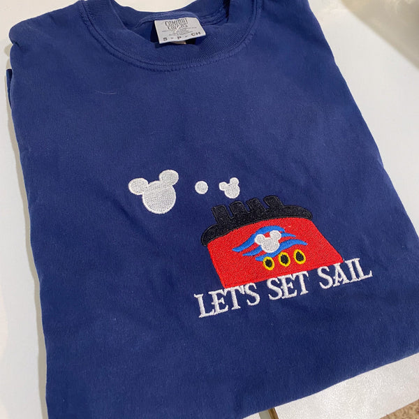SMALL- Let's Set Sail Crewneck Tee